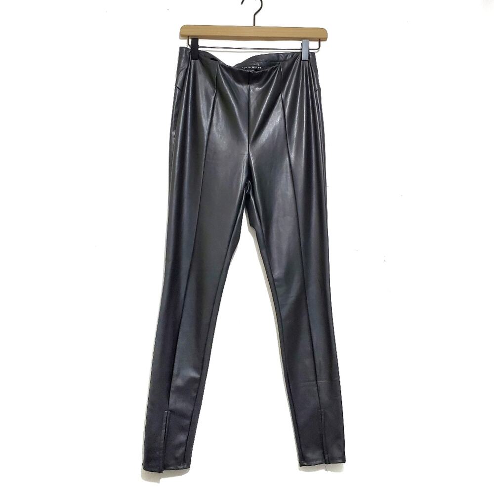 Haute Monde | Faux Leather Leggings with Ankle Vent and Middle Seam